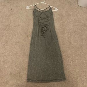Lace-up back mini dress